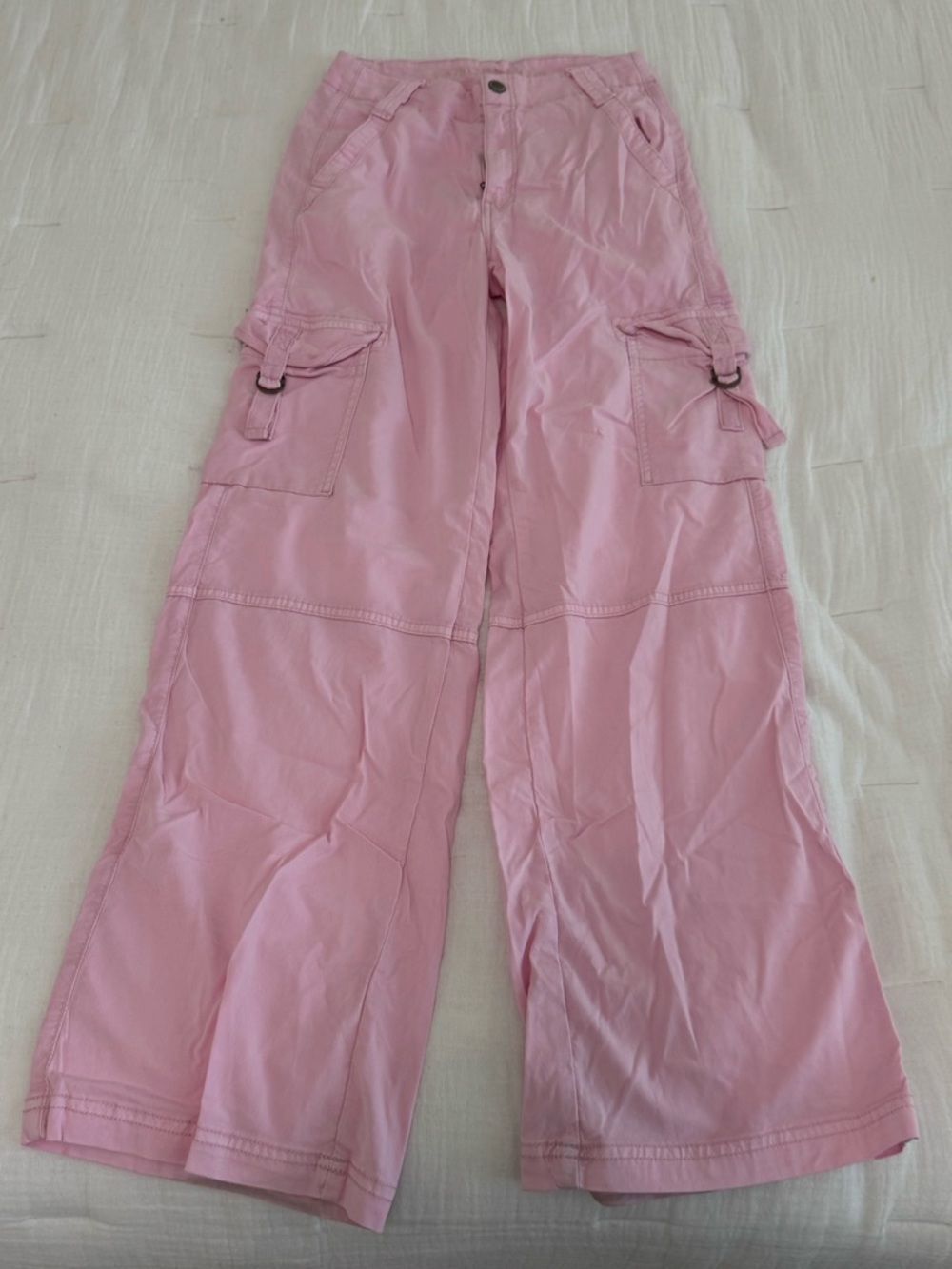 Aerie Light Pink Cargo Wide-Leg Pants